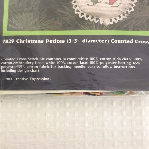 Vintage 1983 Creative Expressions Christmas Counted Cross Stitch Kit NEW SEALED - Picture 5 of 7